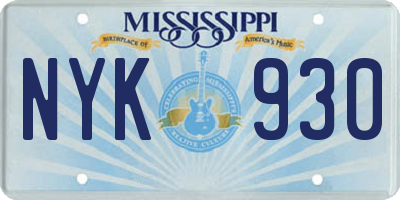 MS license plate NYK930