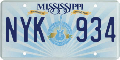 MS license plate NYK934