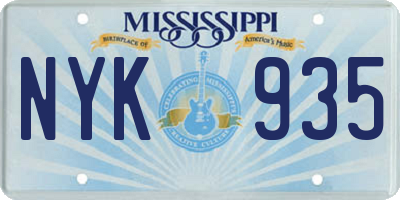 MS license plate NYK935