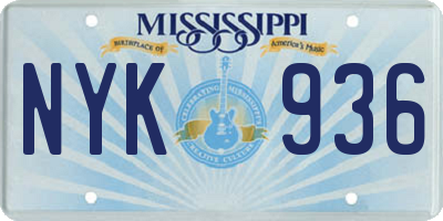 MS license plate NYK936