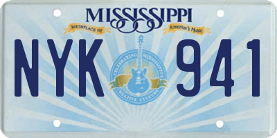 MS license plate NYK941
