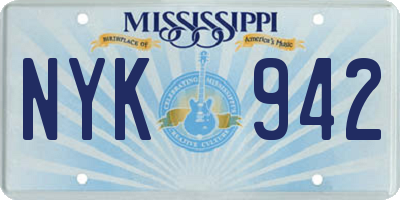 MS license plate NYK942