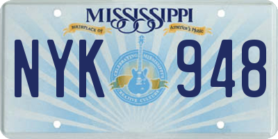 MS license plate NYK948