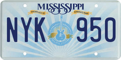 MS license plate NYK950