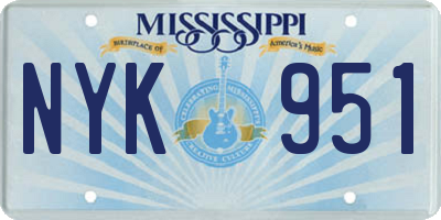 MS license plate NYK951