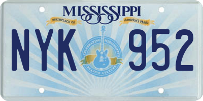 MS license plate NYK952