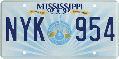 MS license plate NYK954
