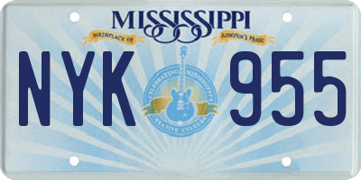 MS license plate NYK955