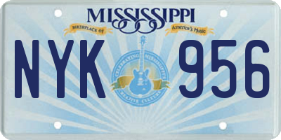 MS license plate NYK956