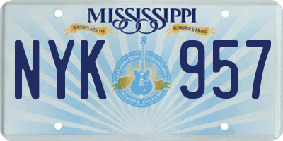 MS license plate NYK957