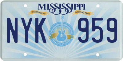 MS license plate NYK959