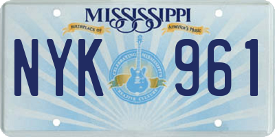 MS license plate NYK961
