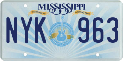 MS license plate NYK963