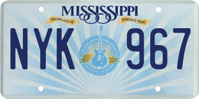 MS license plate NYK967