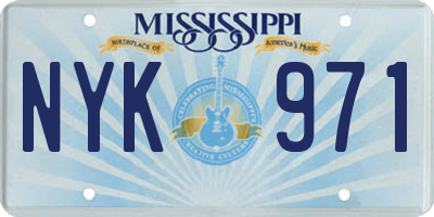 MS license plate NYK971