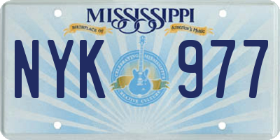 MS license plate NYK977
