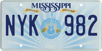 MS license plate NYK982