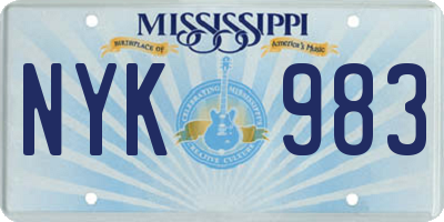 MS license plate NYK983