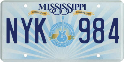 MS license plate NYK984