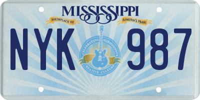 MS license plate NYK987