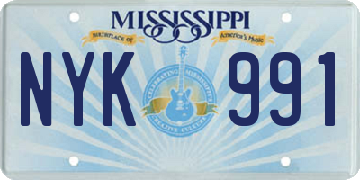 MS license plate NYK991