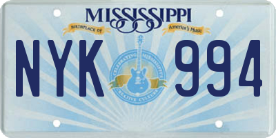 MS license plate NYK994