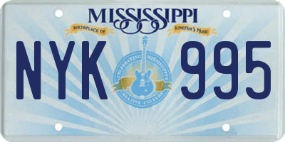 MS license plate NYK995