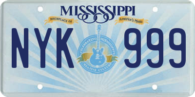 MS license plate NYK999