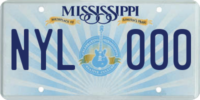 MS license plate NYL000