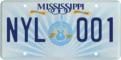 MS license plate NYL001