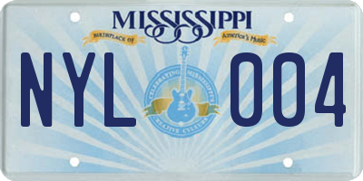 MS license plate NYL004