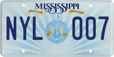MS license plate NYL007