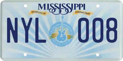 MS license plate NYL008