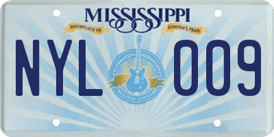 MS license plate NYL009