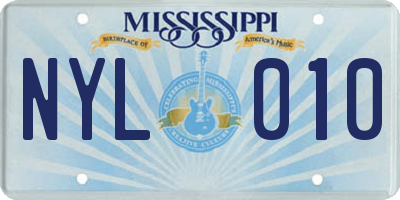 MS license plate NYL010