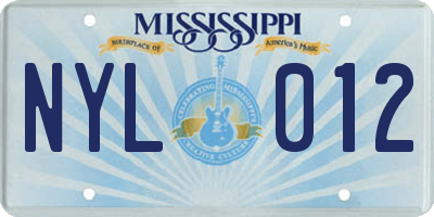 MS license plate NYL012