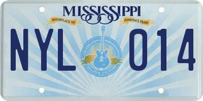 MS license plate NYL014