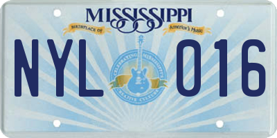 MS license plate NYL016