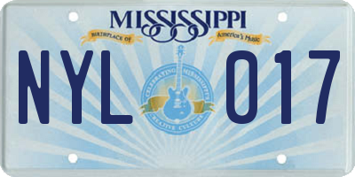 MS license plate NYL017