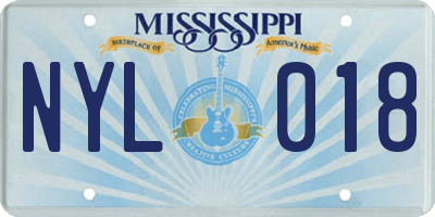 MS license plate NYL018