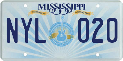 MS license plate NYL020