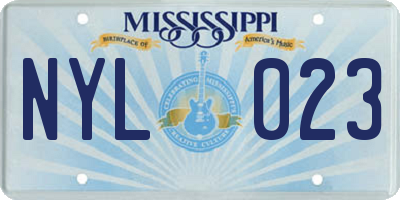 MS license plate NYL023