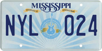 MS license plate NYL024
