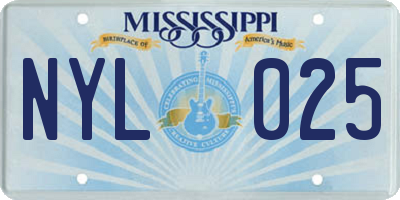 MS license plate NYL025
