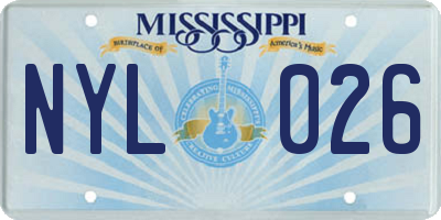 MS license plate NYL026
