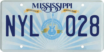 MS license plate NYL028