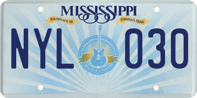 MS license plate NYL030