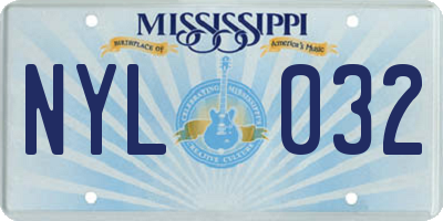 MS license plate NYL032