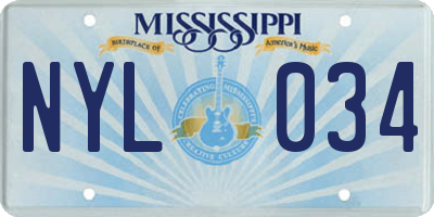 MS license plate NYL034