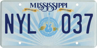 MS license plate NYL037
